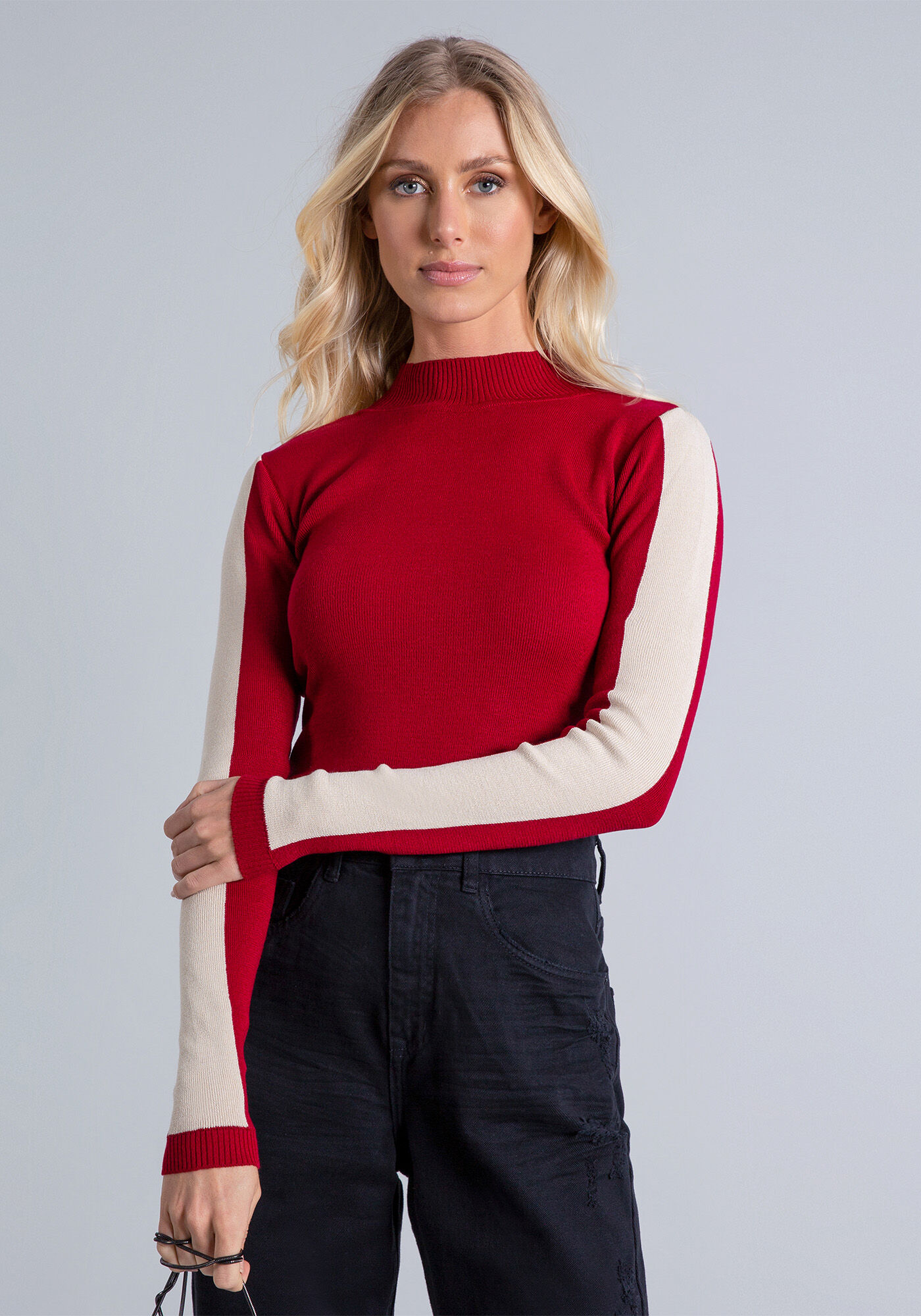 Body Manga Longa Gola Alta Tric&ocirc;, , large.