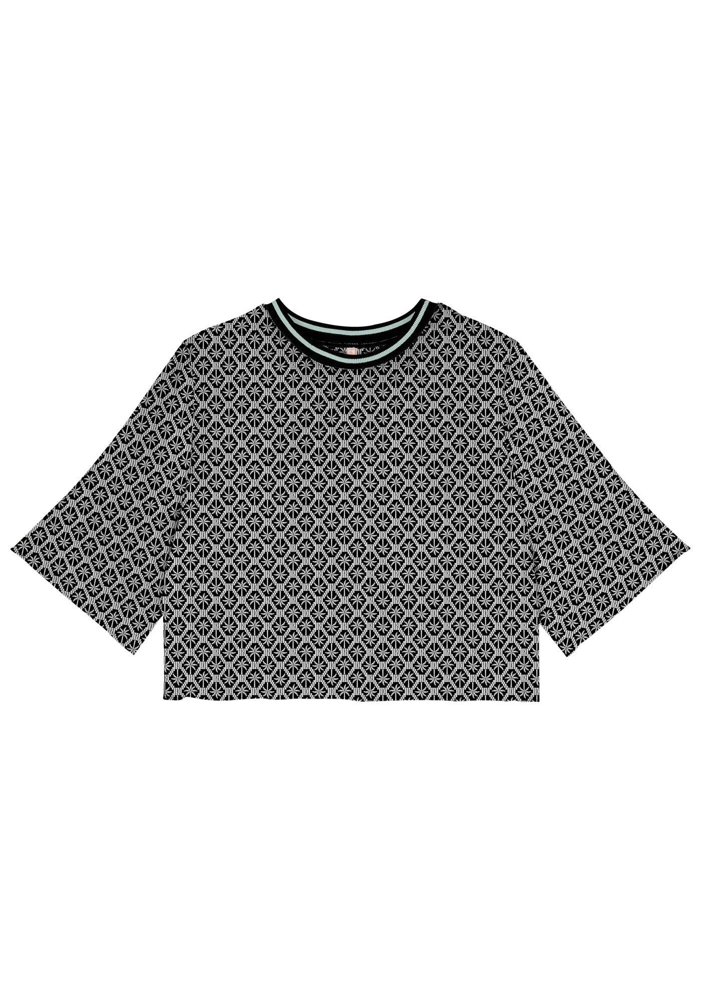 Blusa Estampada em Viscose com Retil&iacute;nea, , large.