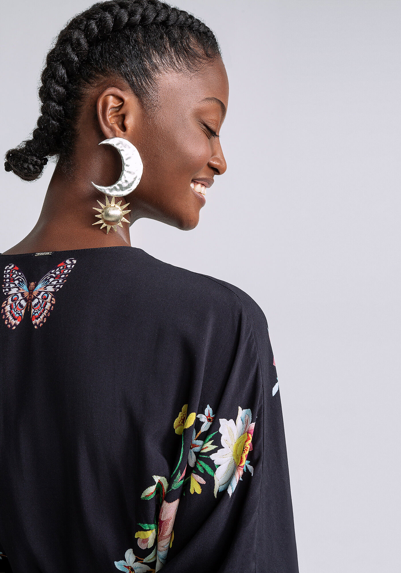 Vestido Curto Transpassado Estampa, NOSTALGIA, large.