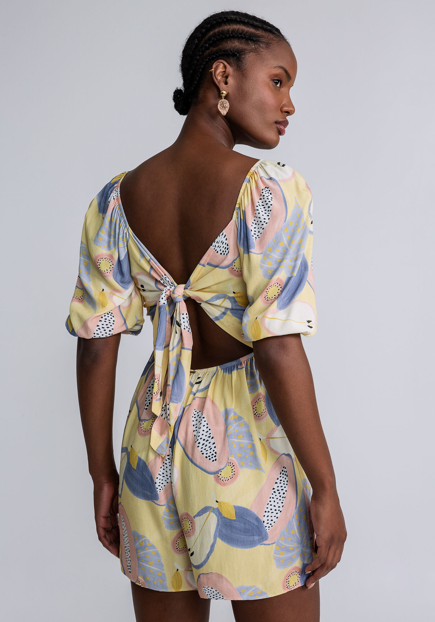 Macac&atilde;o Curto La&ccedil;o Costas Estampa, FRESCOR, large.