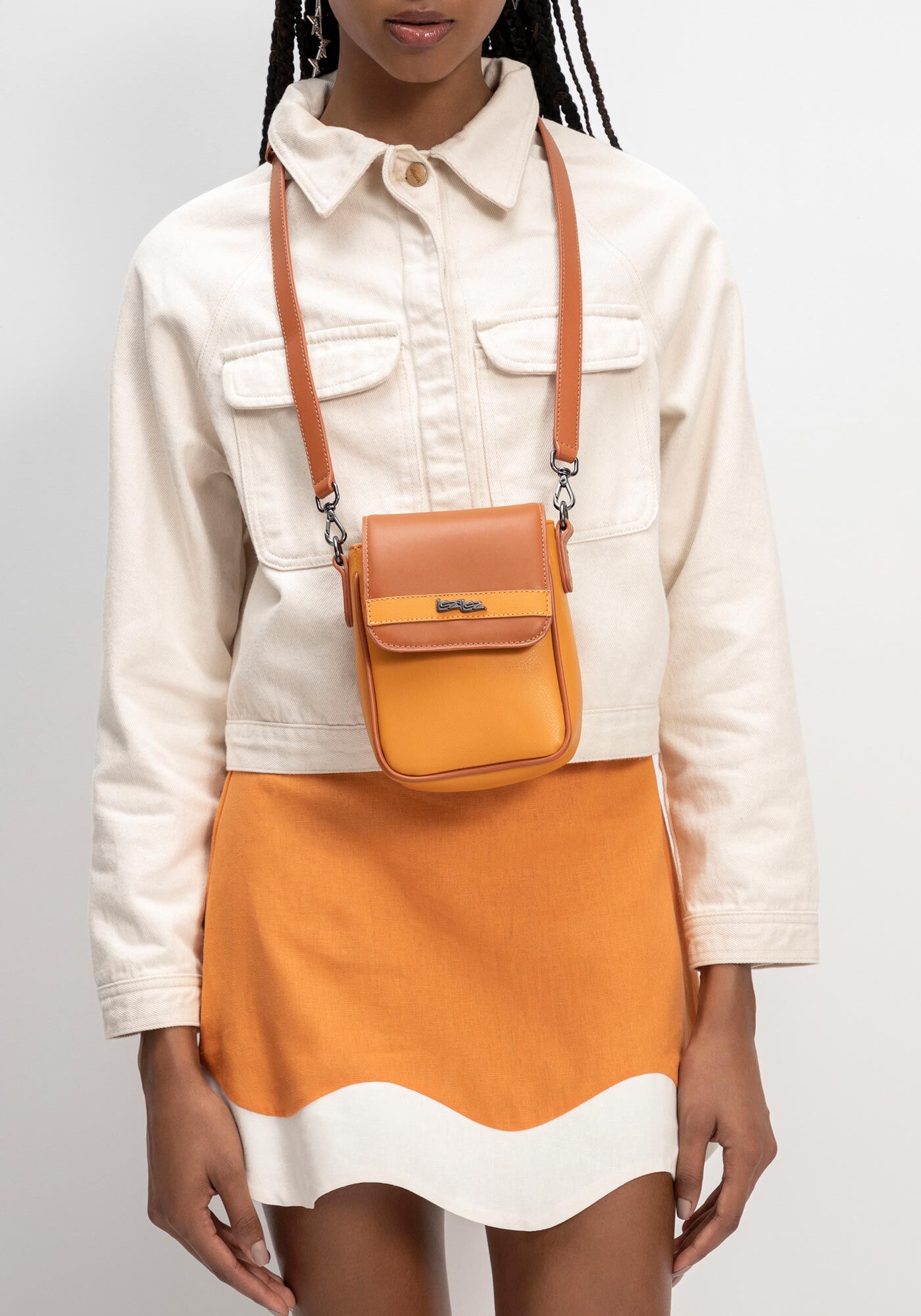 Shoulder Bag com Detalhe, LARANJA CAJA, large.