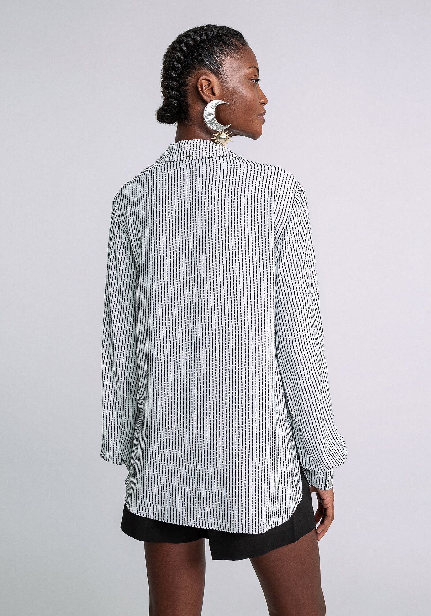 Camisa Manga Longa com Gola Estampada, PESPONTOS, large.