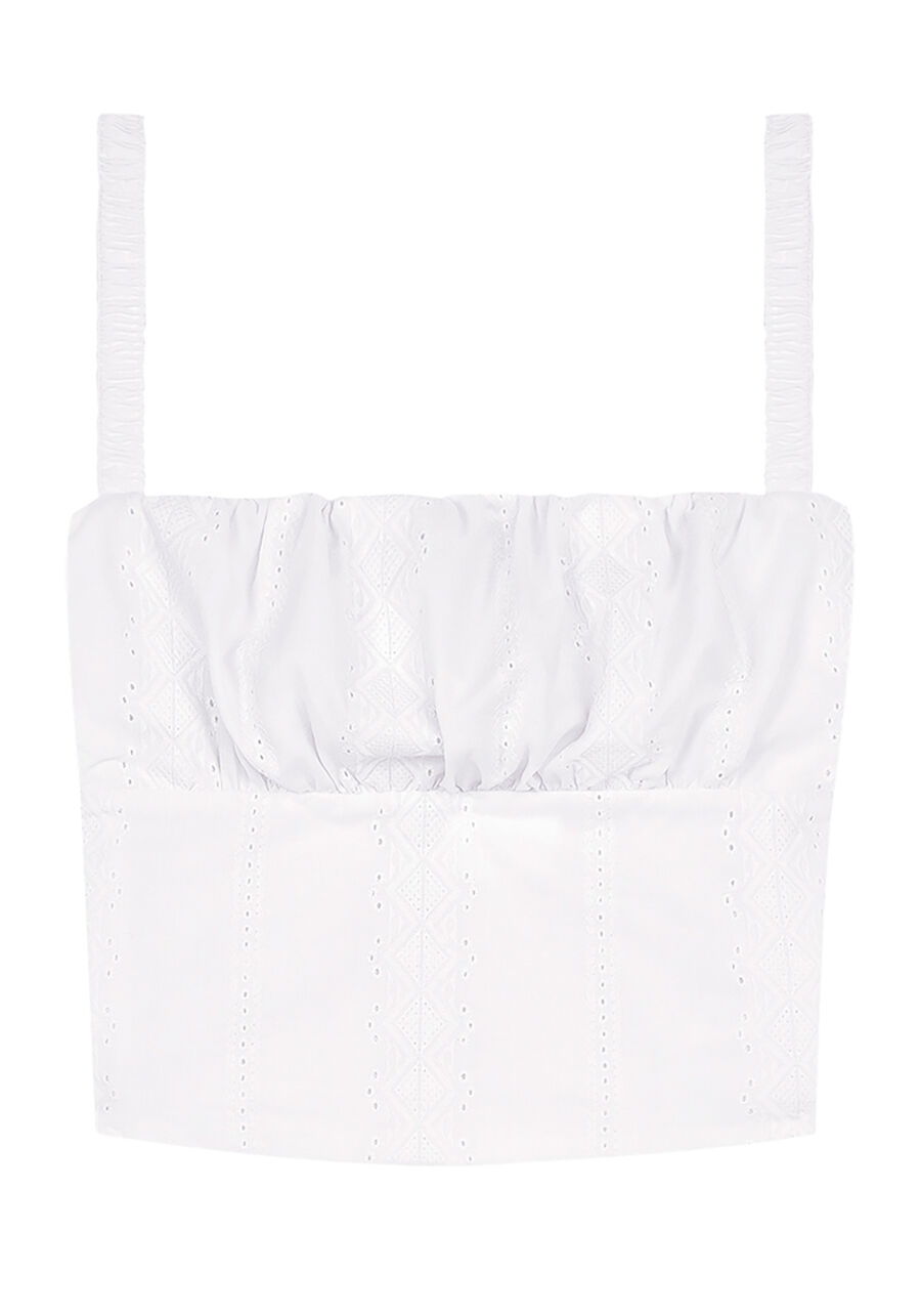 Blusa Bordada com Franzido Busto, . Blusa Bordada com Franzido Busto, , large.