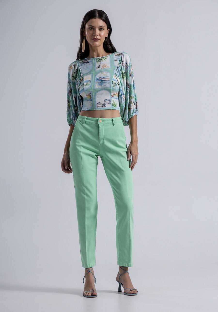 Blusa Cropped em Malha com Franzido Mangas, . Blusa Cropped em Malha com Franzido Mangas, , large.