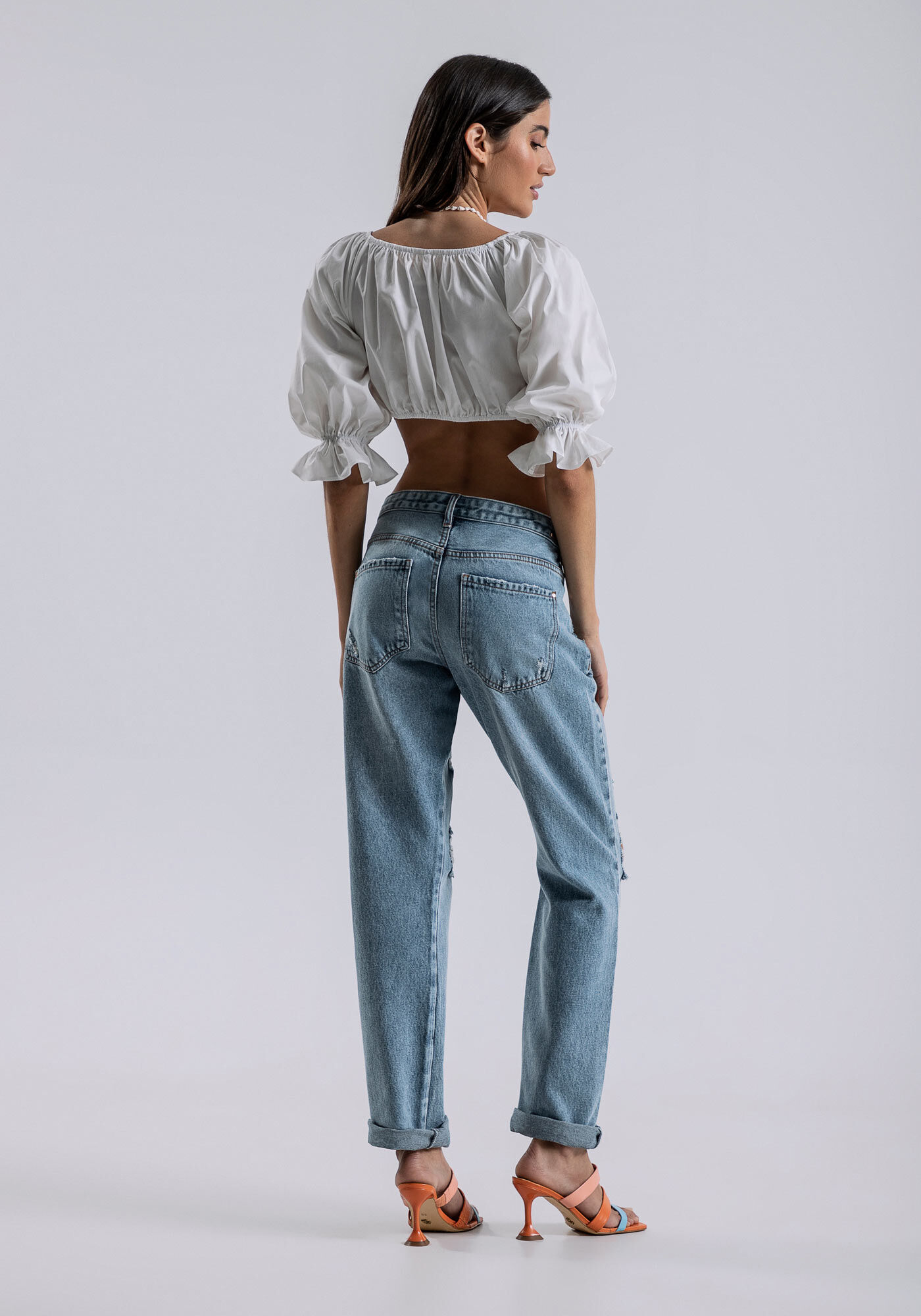 Blusa Manga Bufante com La&ccedil;o, , large.