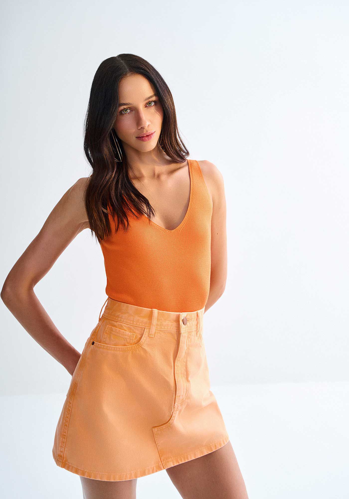 Regata em Tric&ocirc; com Decote V Basic, , large.