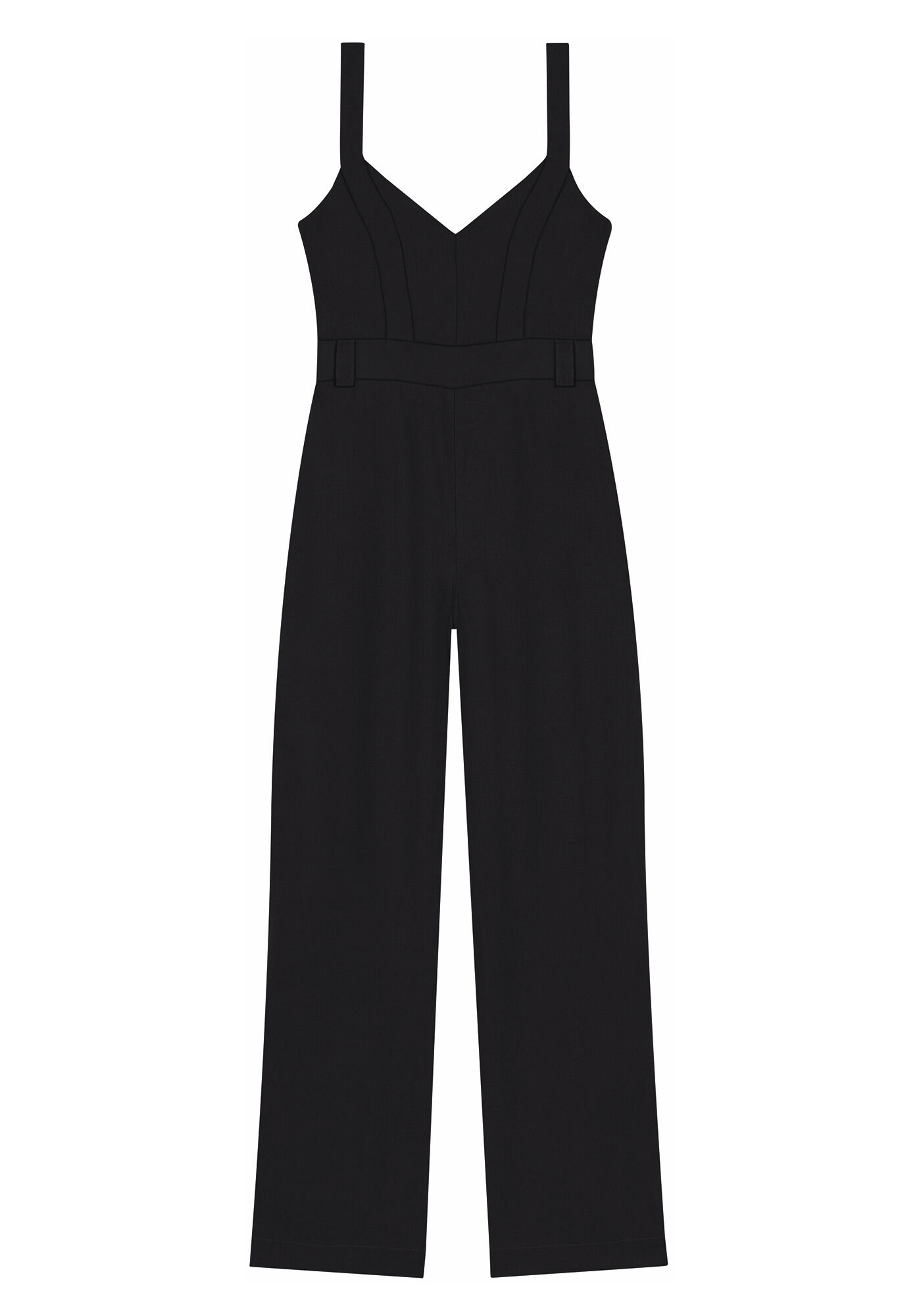 Macac&atilde;o Longo em Linho com Recorte Cintura, , large.