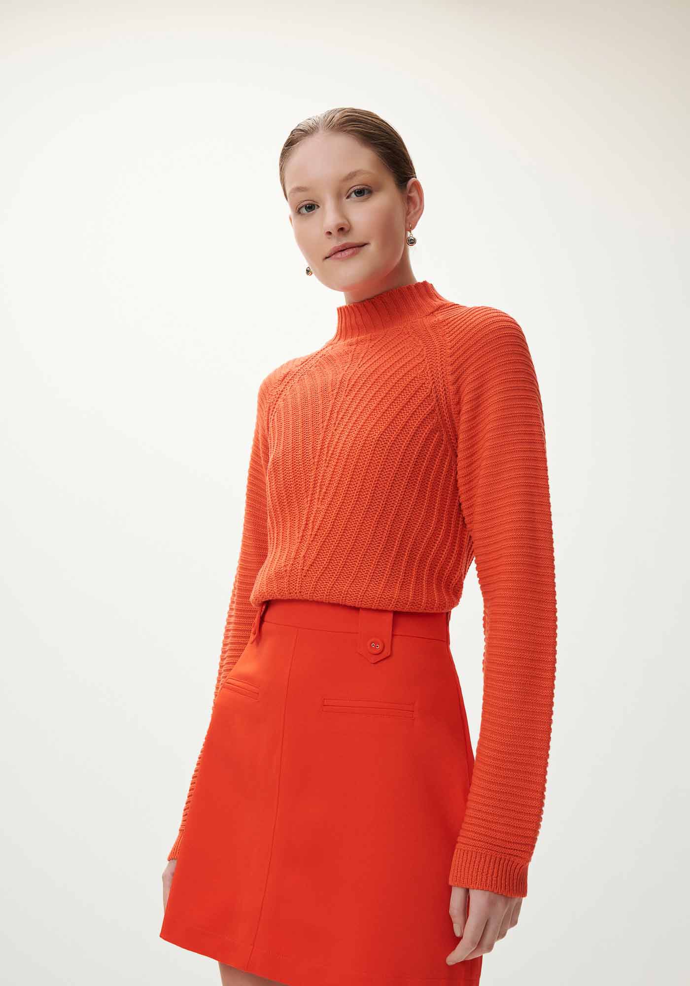 Saia Curta Cintura Alta Alfaiataria, , large.