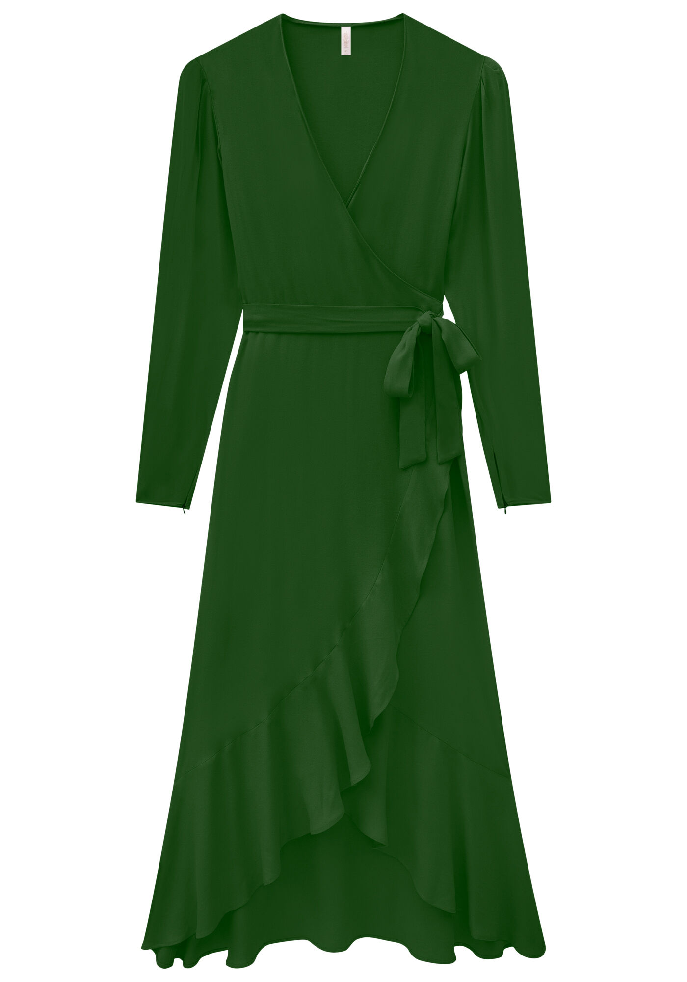 Vestido transpassado outlet com babados