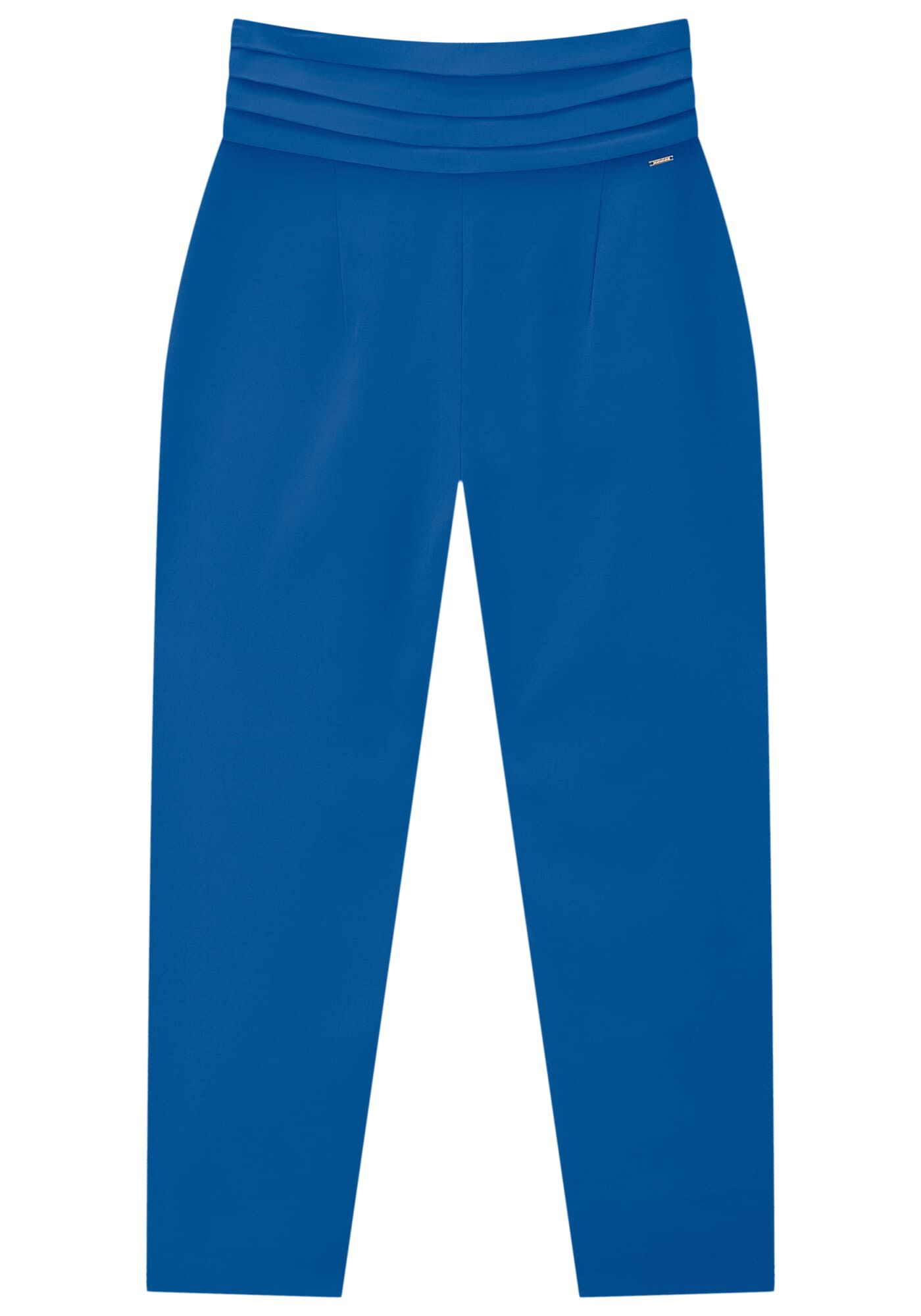 Cal&ccedil;a Reta em Tecido Plano com Pregas C&oacute;s, , large.