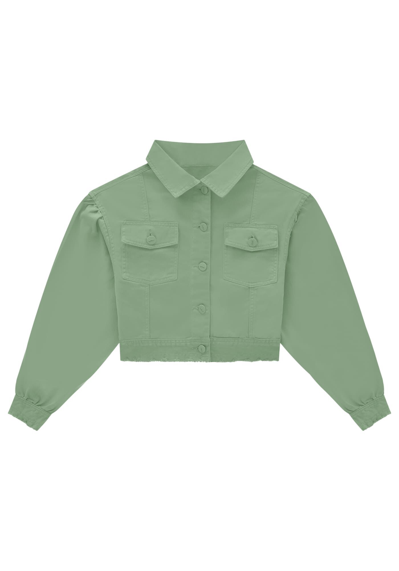 Jaqueta Sarja Cropped Manga Bufante, , large.