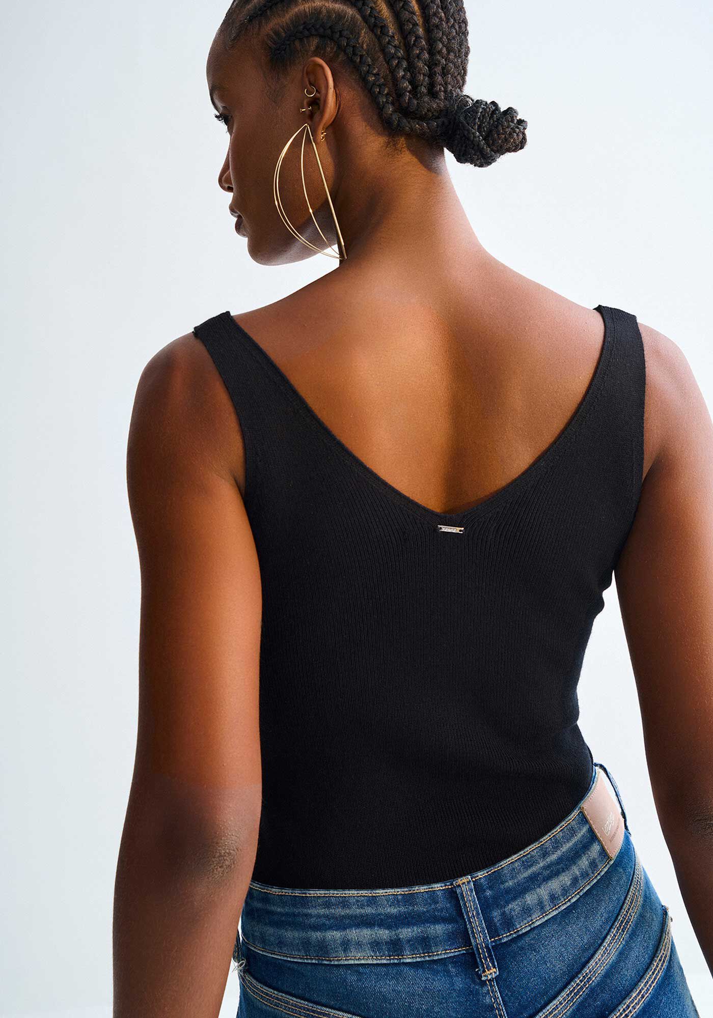 Regata em Tric&ocirc; com Decote V Basic, , large.