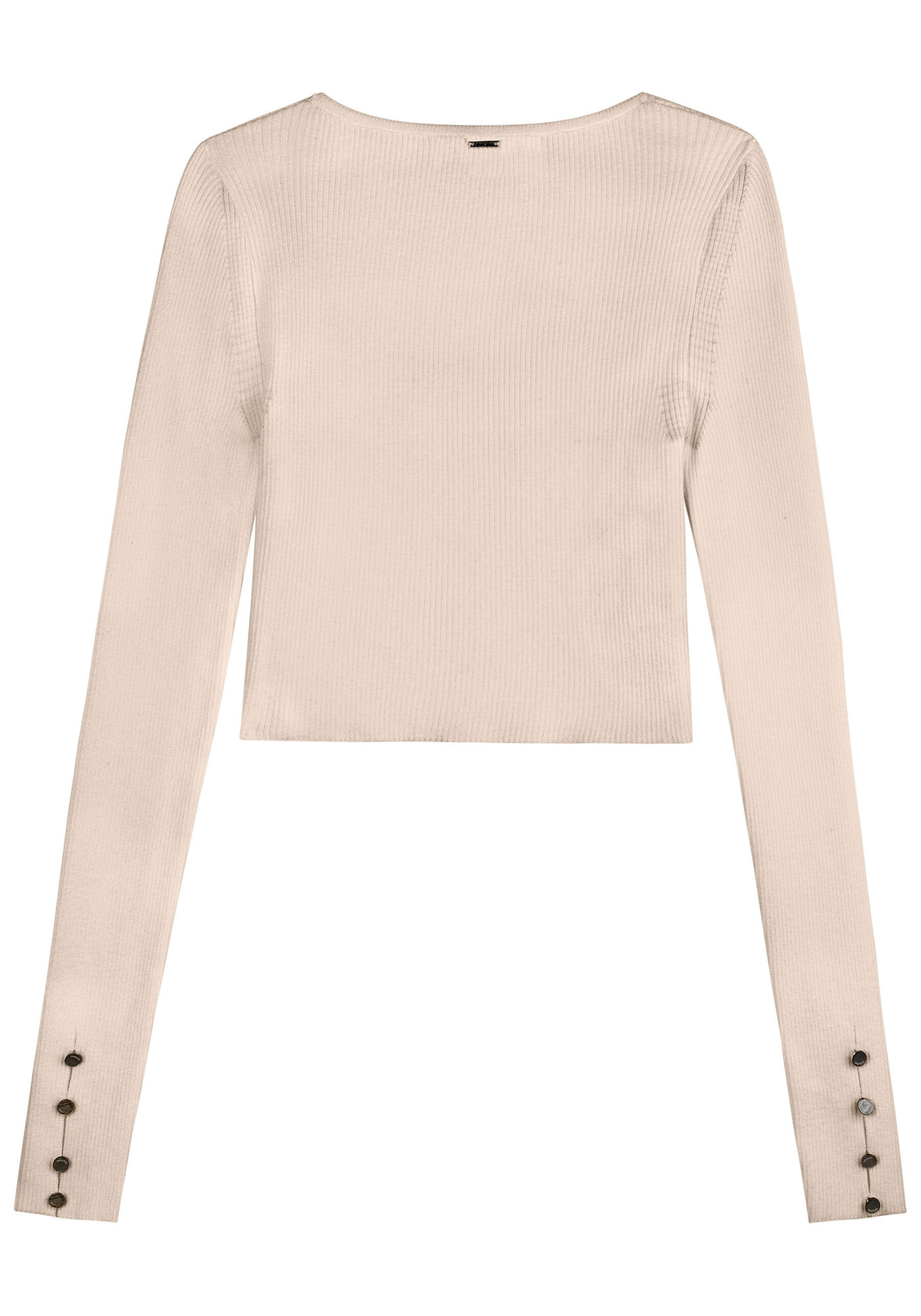 Blusa Cropped em Tricô com Botões Manga, . Blusa Cropped em Tricô com Botões Manga, , large.