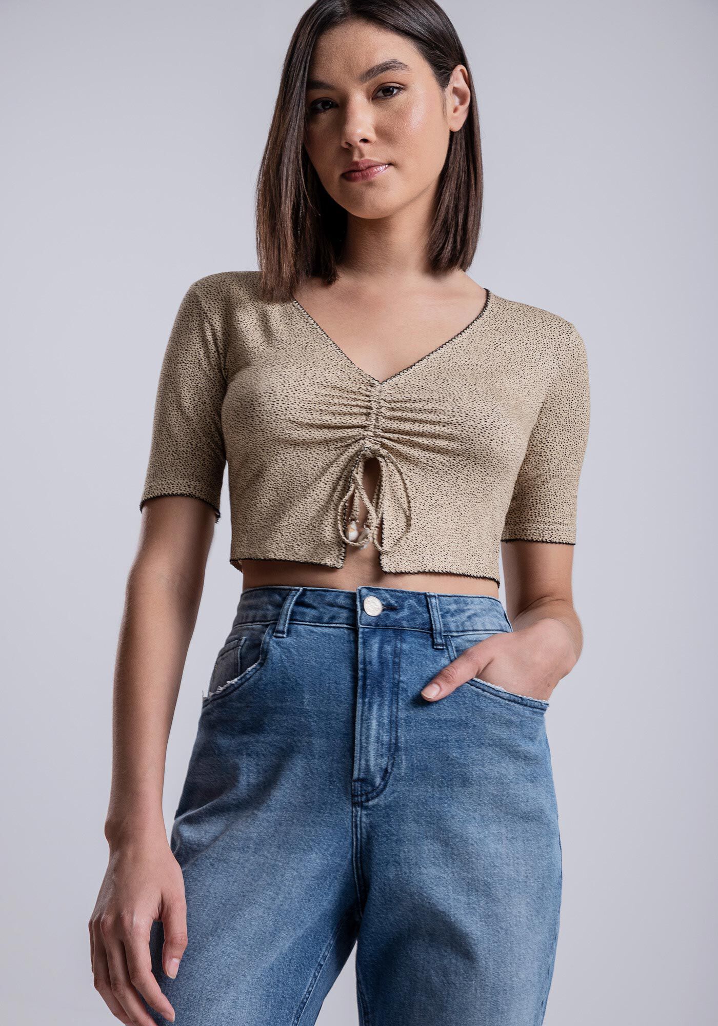 Cal&ccedil;a Mom Cintura Super Alta com Elastano, JEANS, large.