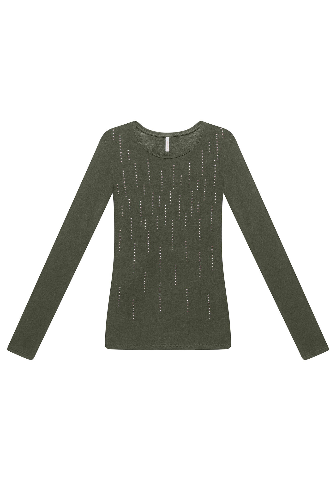 Blusa Manga Longa Strass, , large.