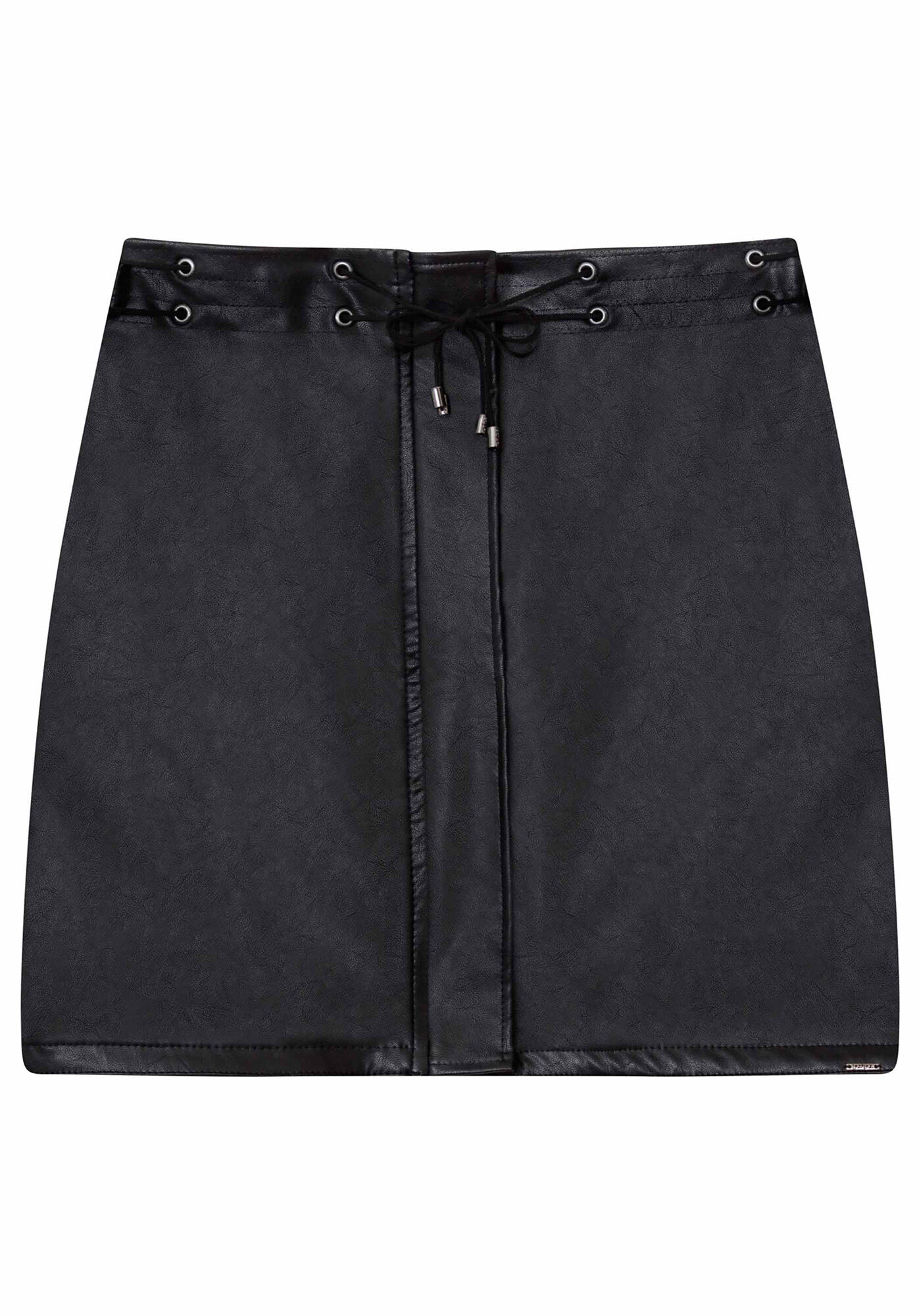 Saia Cintura Alta Amarra&ccedil;&atilde;o PU, , large.