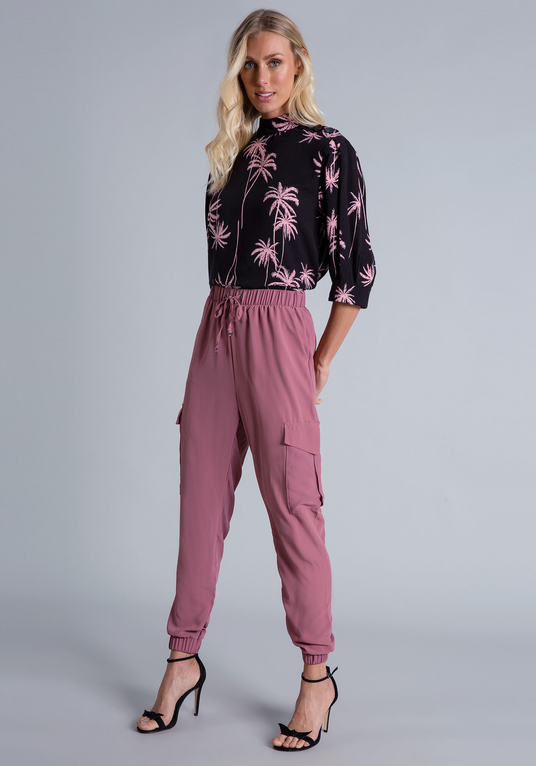 Blusa Manga 3/4 Gola Botões, . Blusa Manga 3/4 Gola Botões, , large.