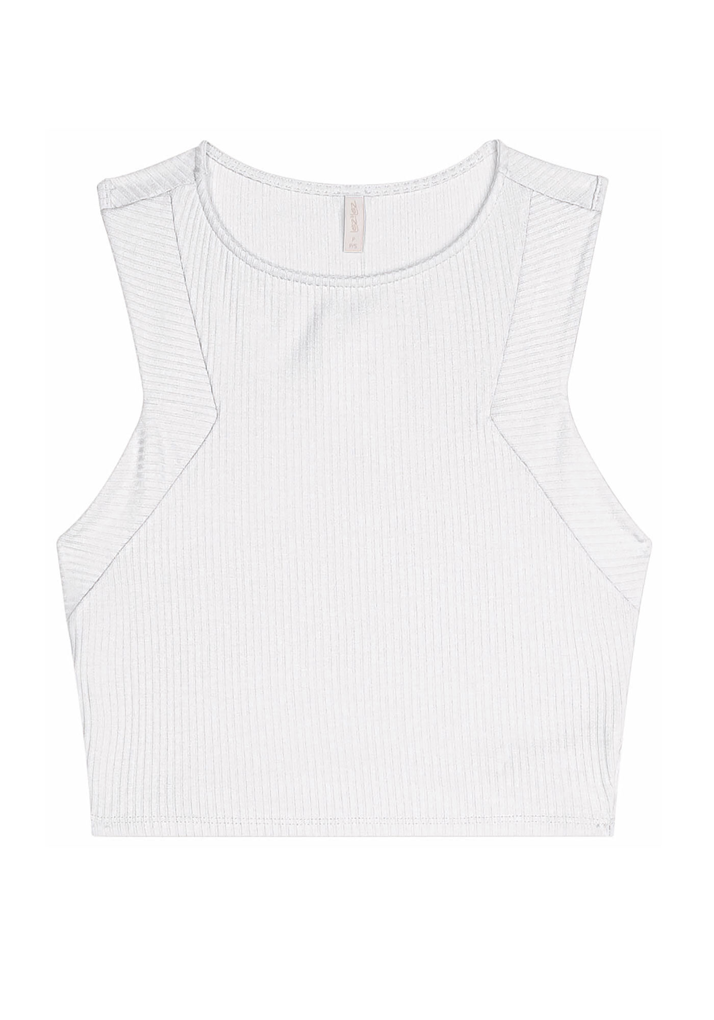 Regata Canelada com Recorte Geom&eacute;trico Cava, BRANCO, large.