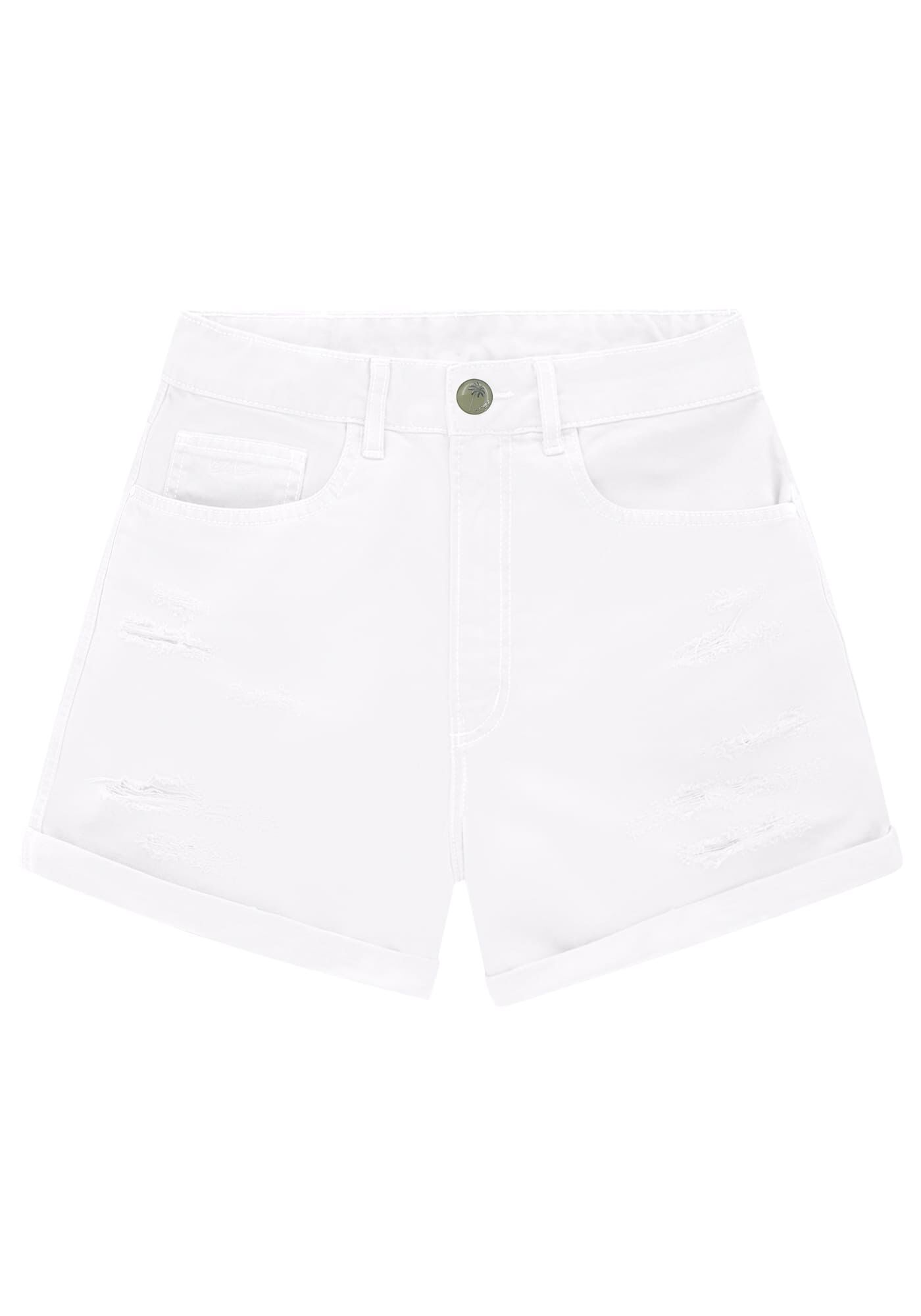 Shorts Sarja Mom com Cintura Super Alta, , large.