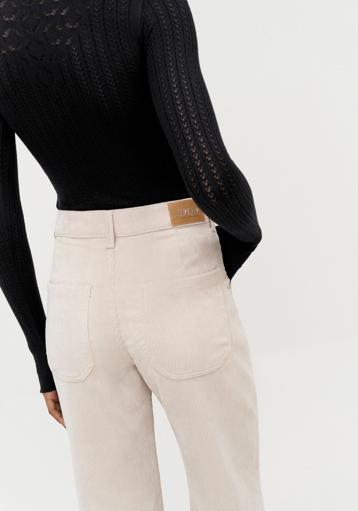 Cal&ccedil;a Wide Leg em Veludo com Cintura Alta, BEGE FLAME, large.