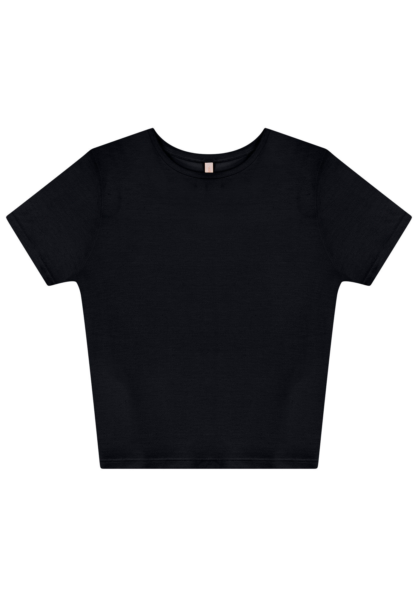 Blusa Manga Curta em Malha Modal Cropped, , large.