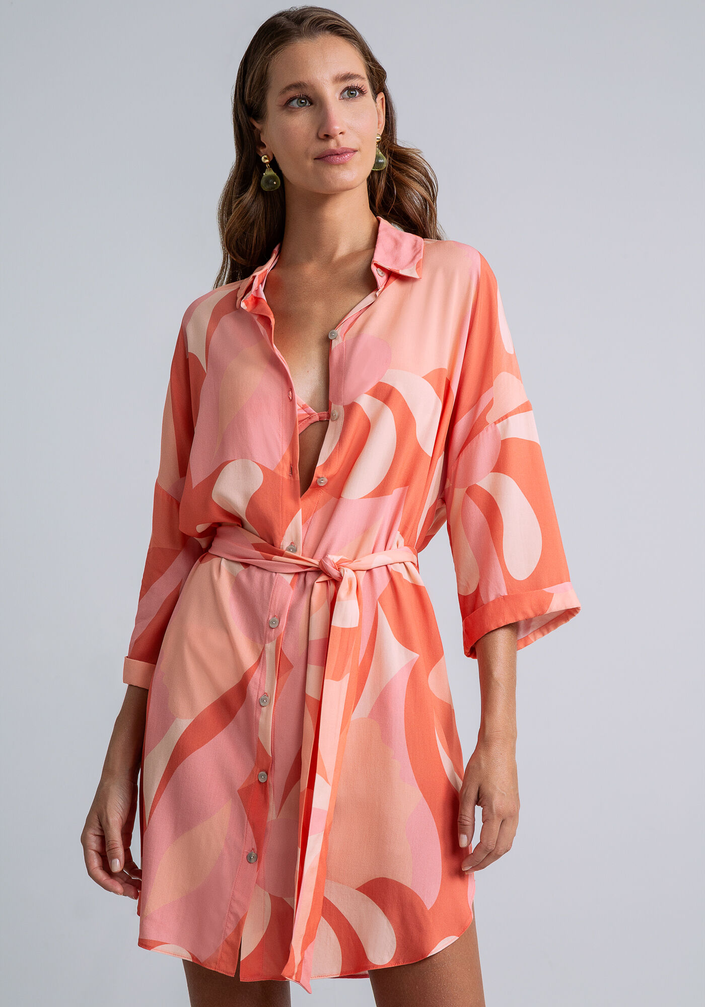 Camisa Sa&iacute;da de Praia com Faixa, FLORESCER, large.