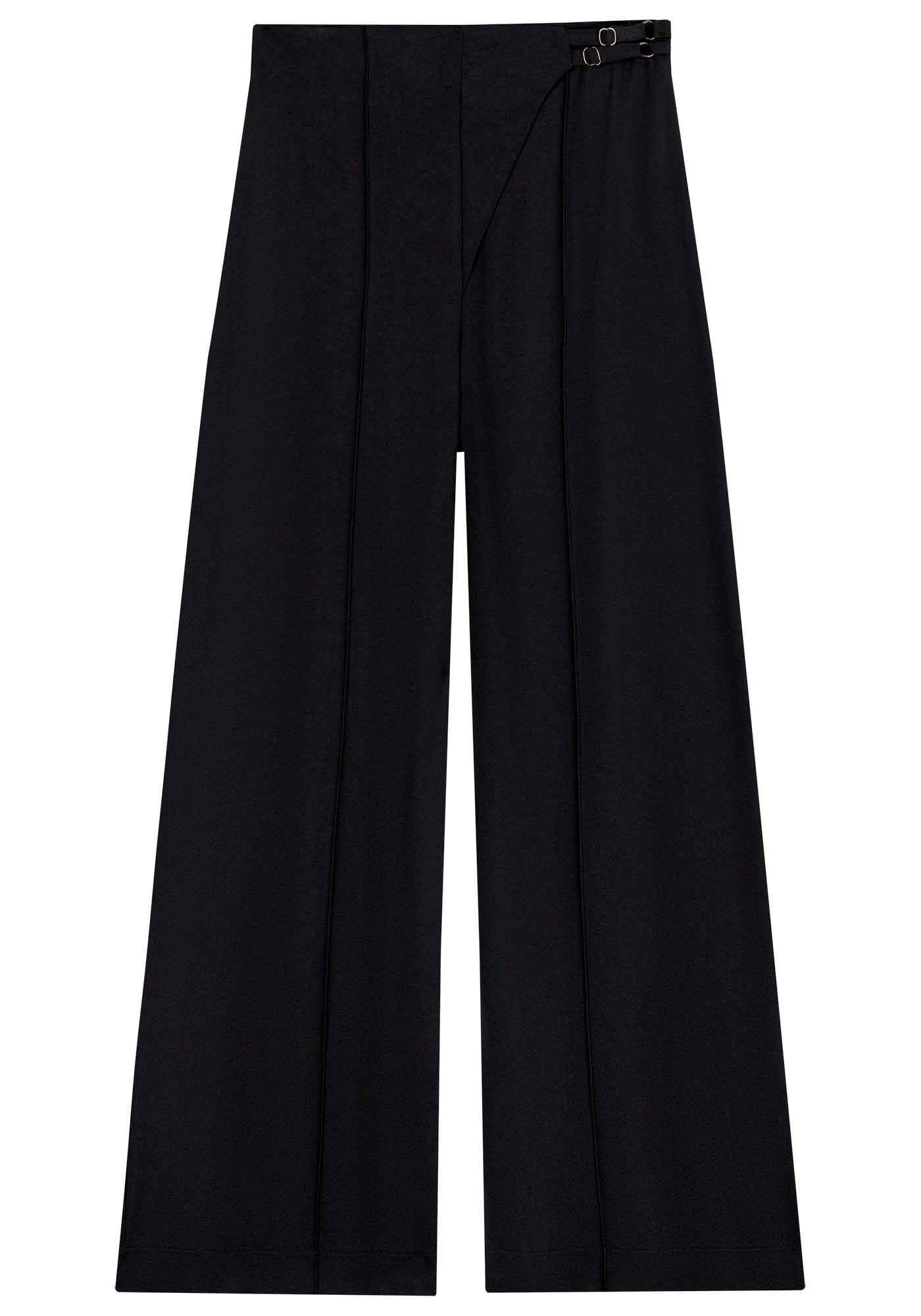 Cal&ccedil;a Pantalona em Crepe com Detalhe C&oacute;s, , large.