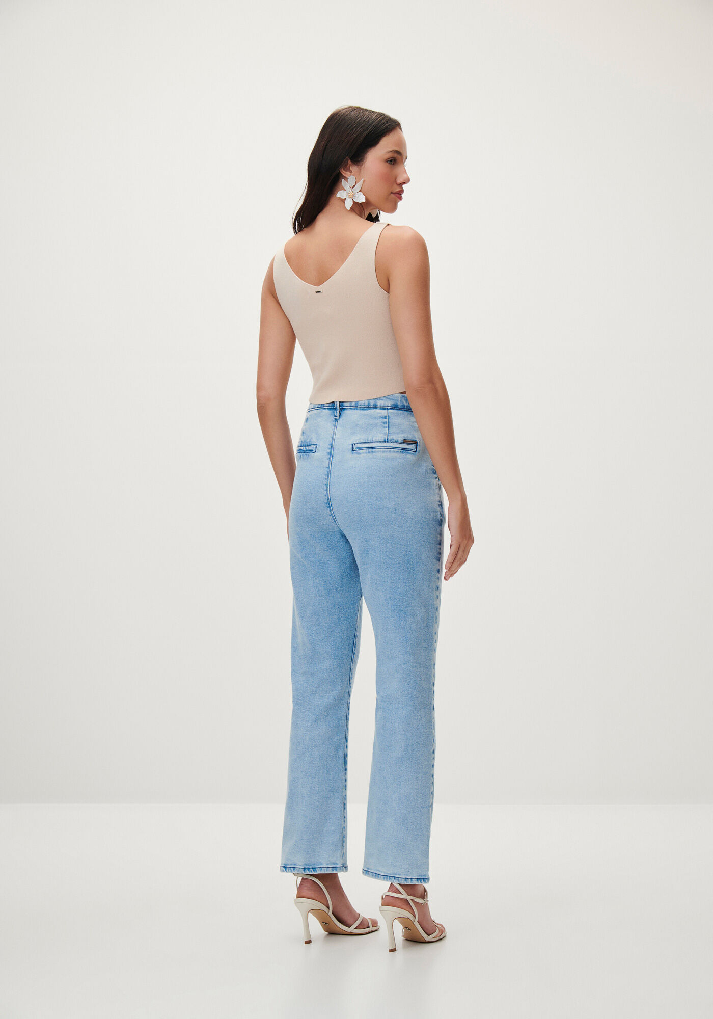 Cal&ccedil;a Jeans Slim Cintura Alta Cropped Alfaiataria, JEANS, large.