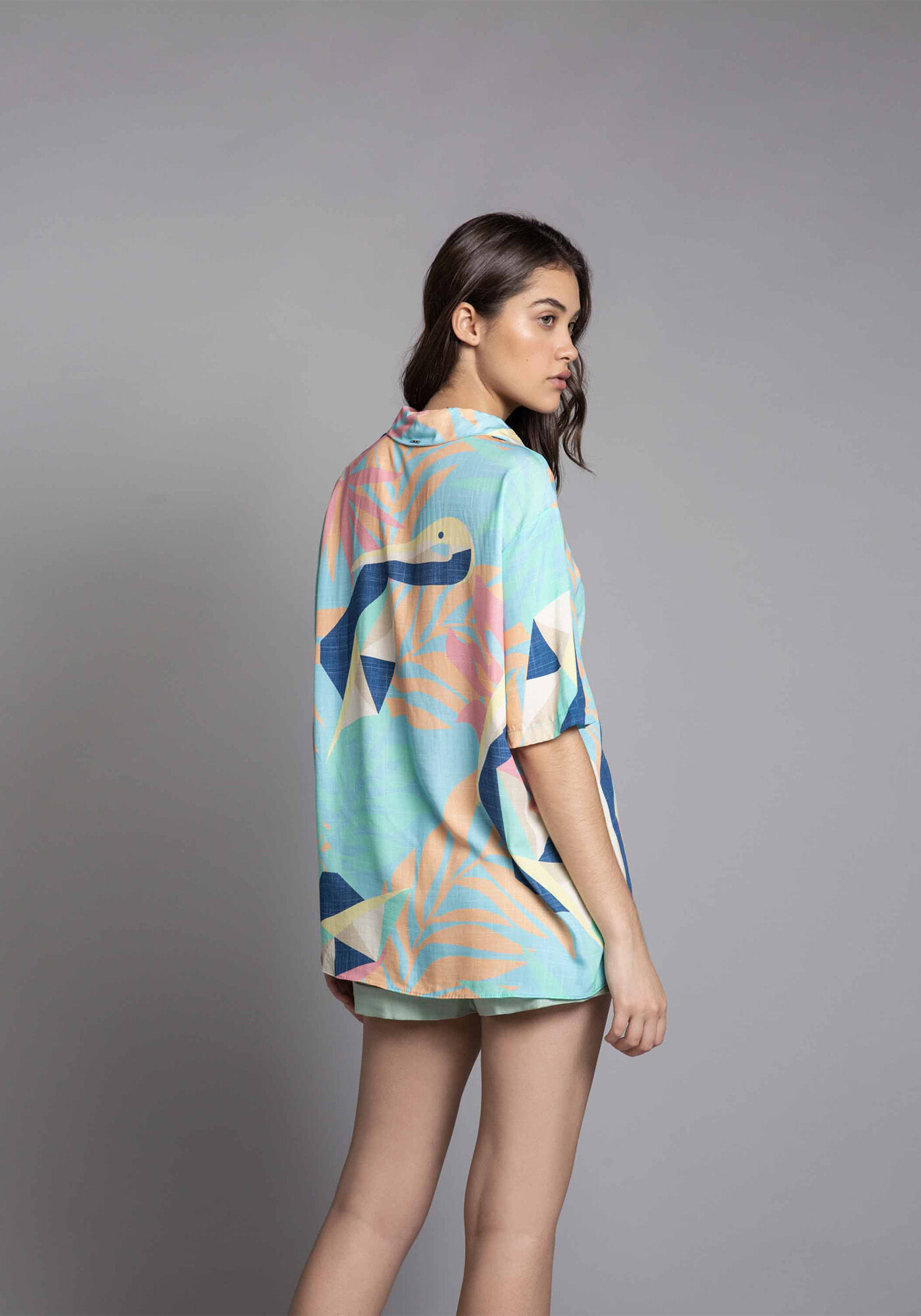 Camisa Manga Curta Estampa, , large.