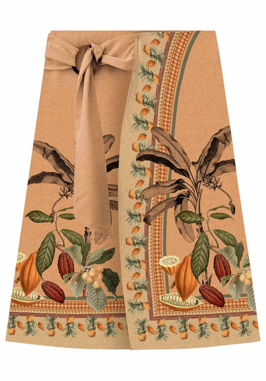 Saia Midi Transpassada Estampada, . Saia Midi Transpassada Estampada, , large.