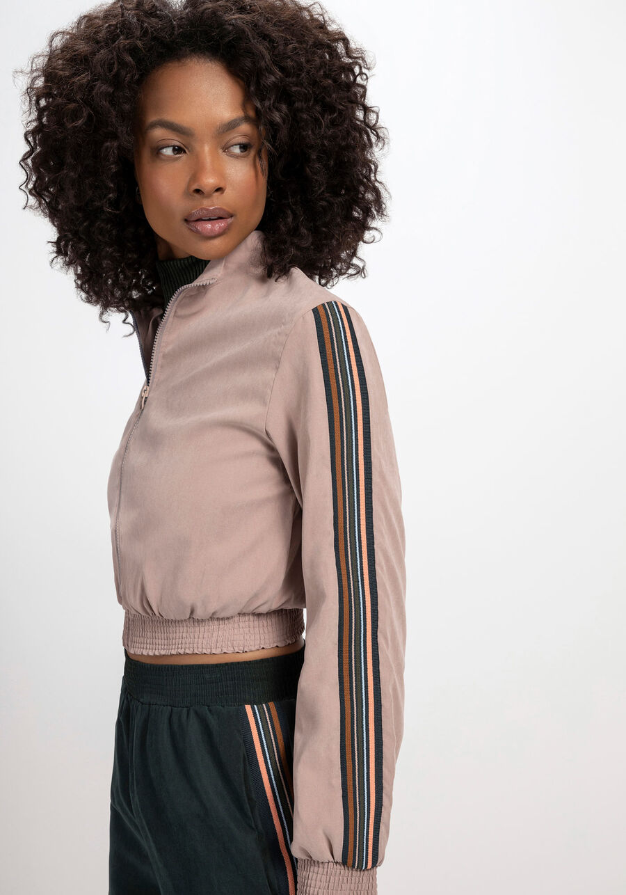 Jaqueta Cropped com Detalhe Mangas, . Jaqueta Cropped com Detalhe Mangas, , large.