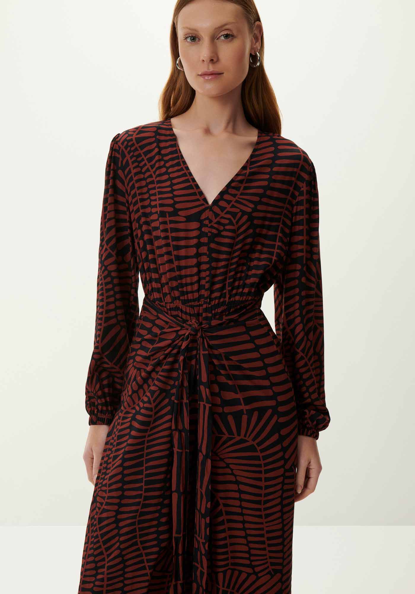 Macac&atilde;o Longo Manga Longa Estampado com Amarra&ccedil;&atilde;o, BOSQUE, large.