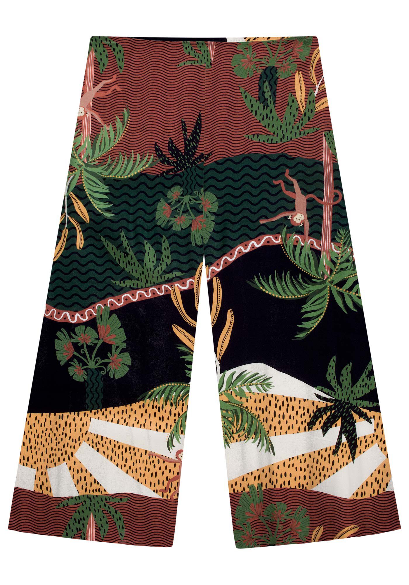 Cal&ccedil;a Pantacourt Viscose Estampada, , large.