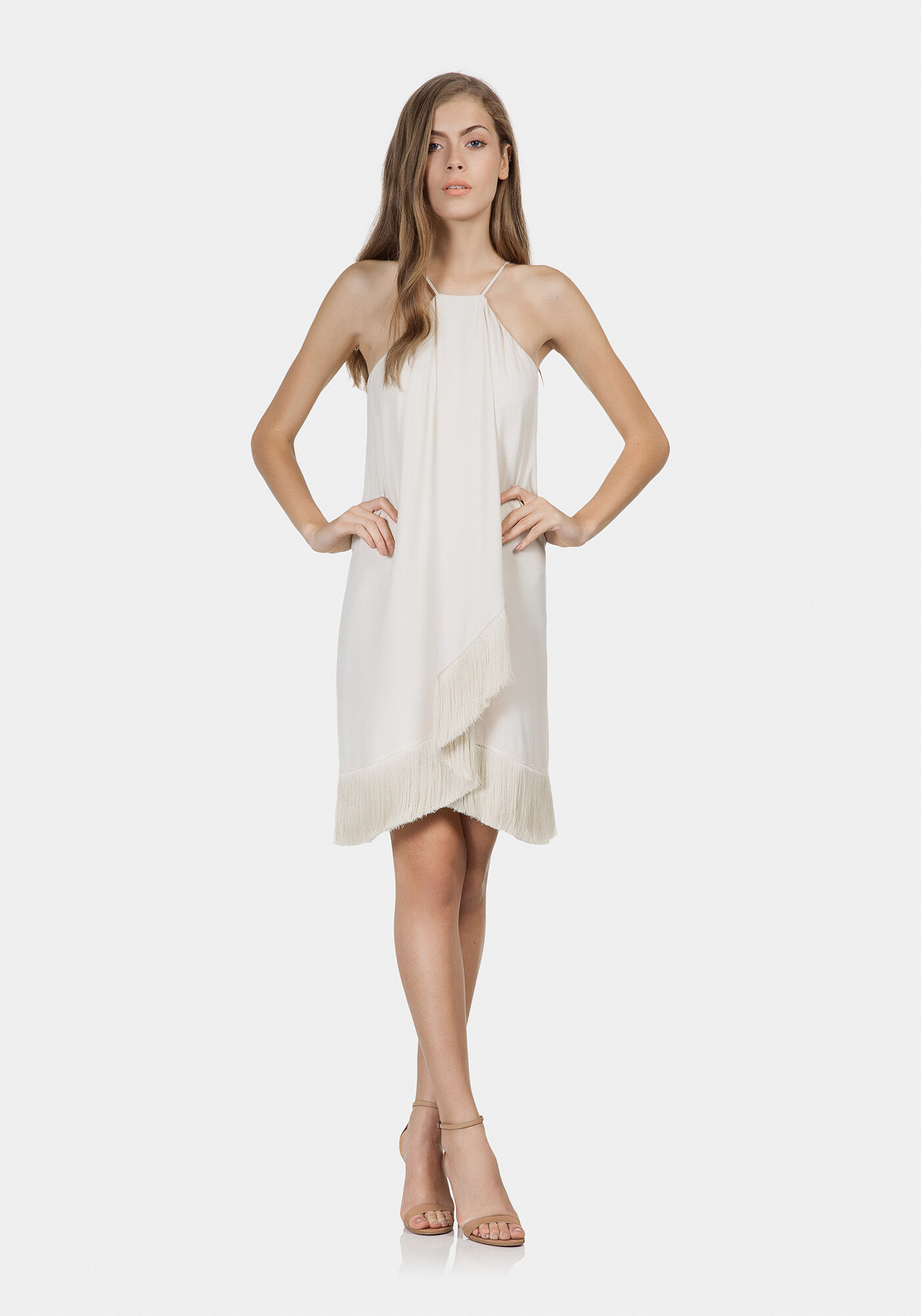 Vestido com Franjas em Tecido, , large.