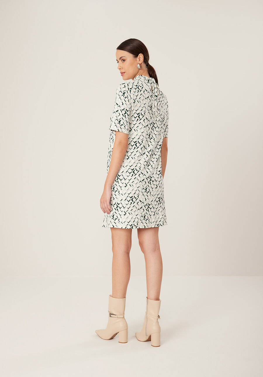 Vestido Curto Estampado Com Gola Alta Em Moletom De Viscose, . Vestido Curto Estampado Com Gola Alta Em Moletom De Viscose, , large.