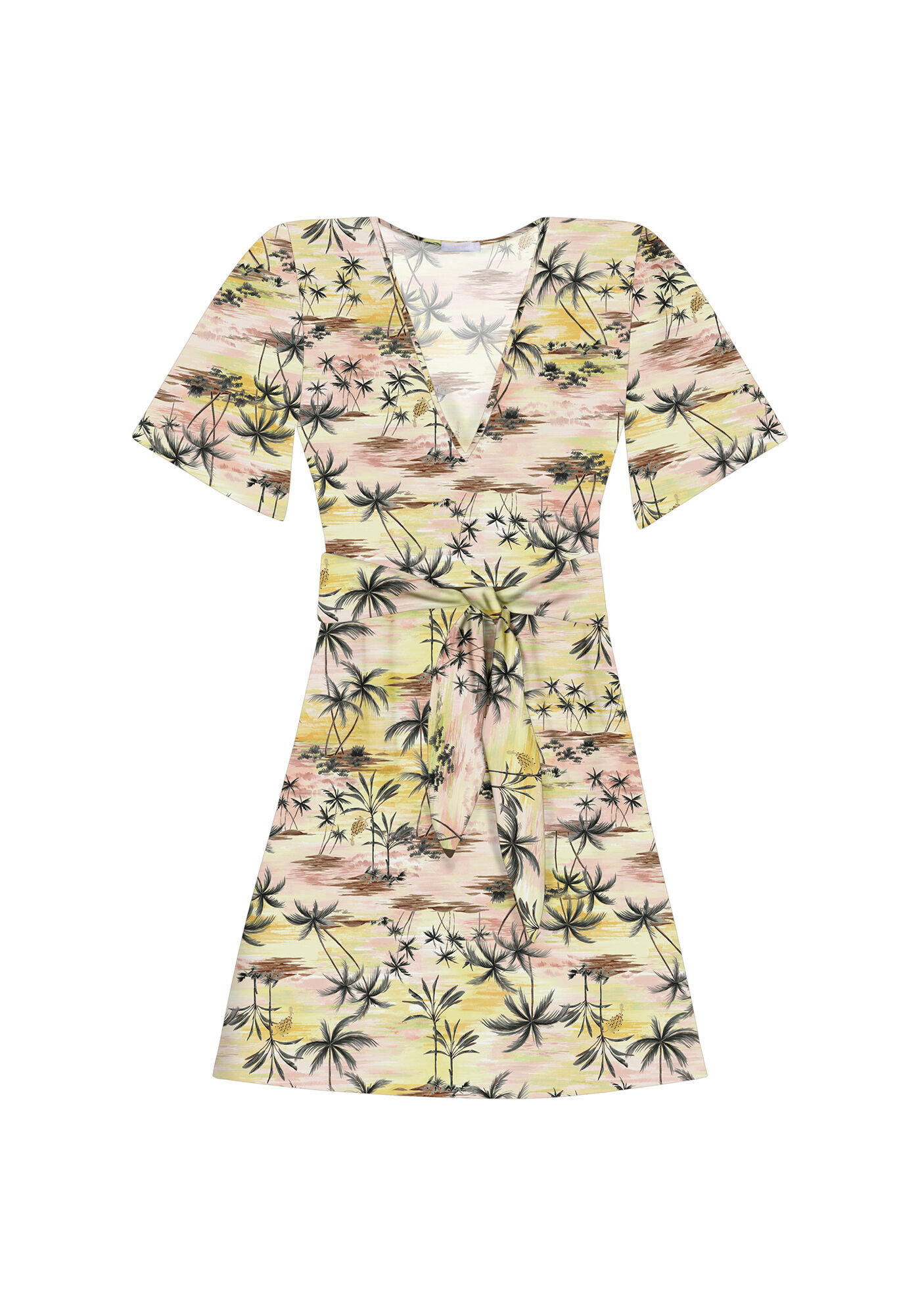 Vestido Curto Estampado Manga Sino, DUNAS, large.