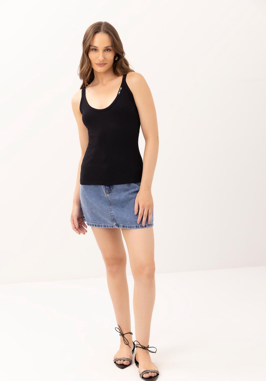 Blusa com Alças Canelada Basic, . Blusa com Alças Canelada Basic, , large.