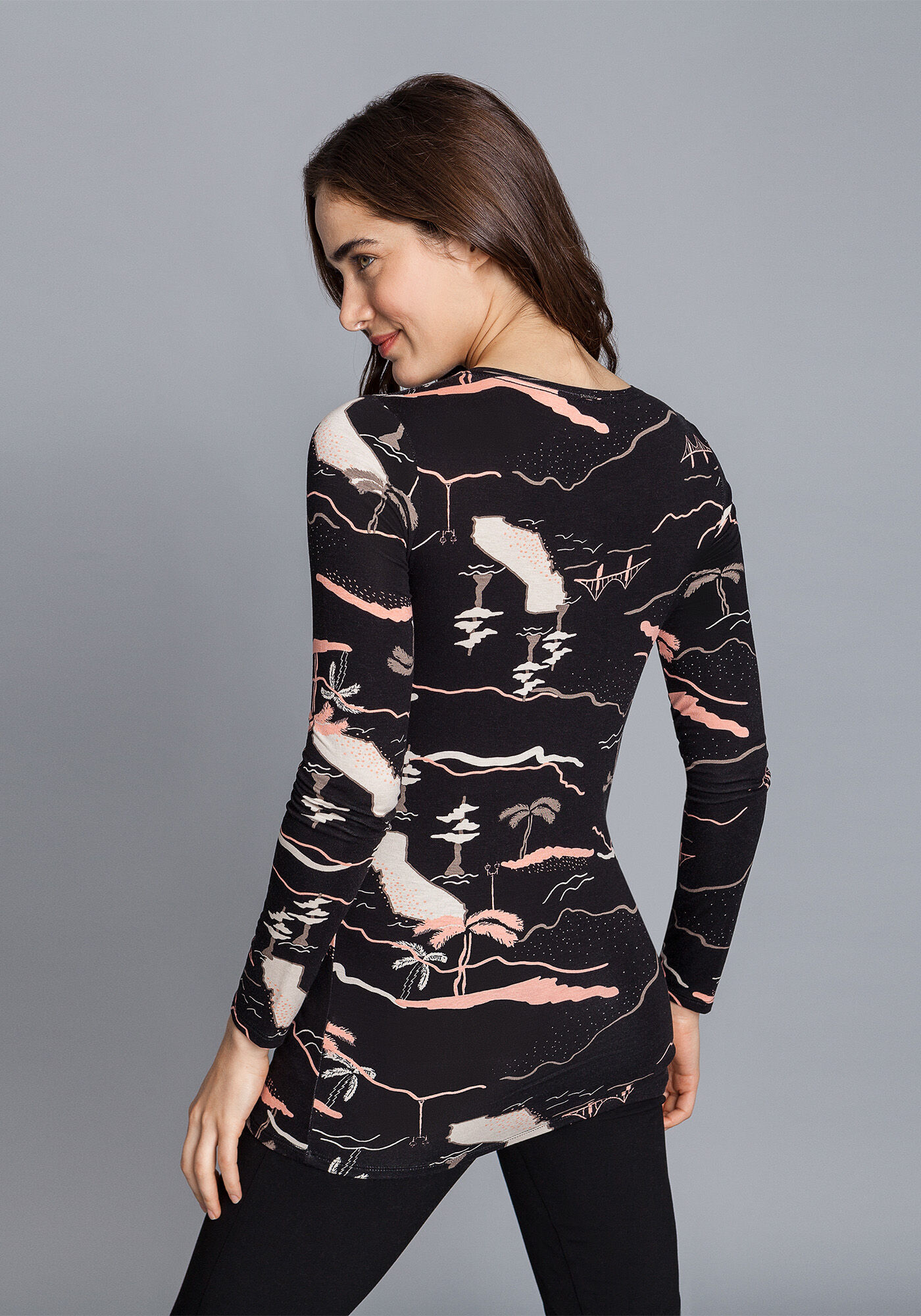 Blusa Manga Longa Estampada, , large.