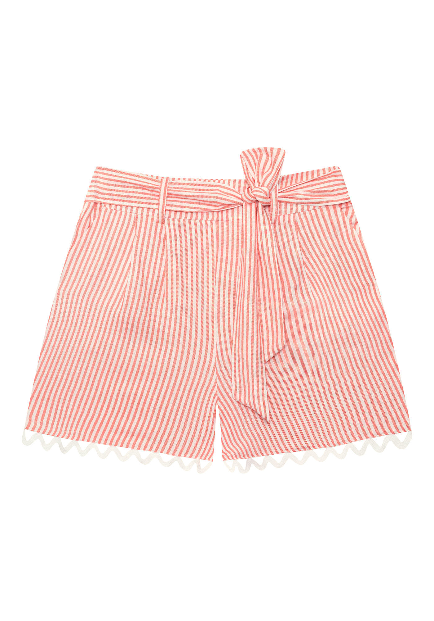 Shorts Cintura Alta Cinto Estampa, , large.