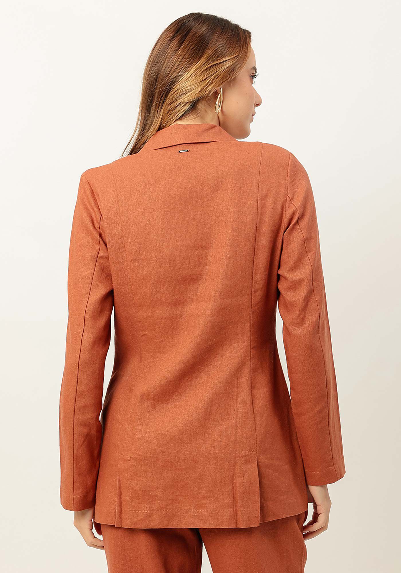 Blazer em Linho com Abotoamento Duplo, , large.