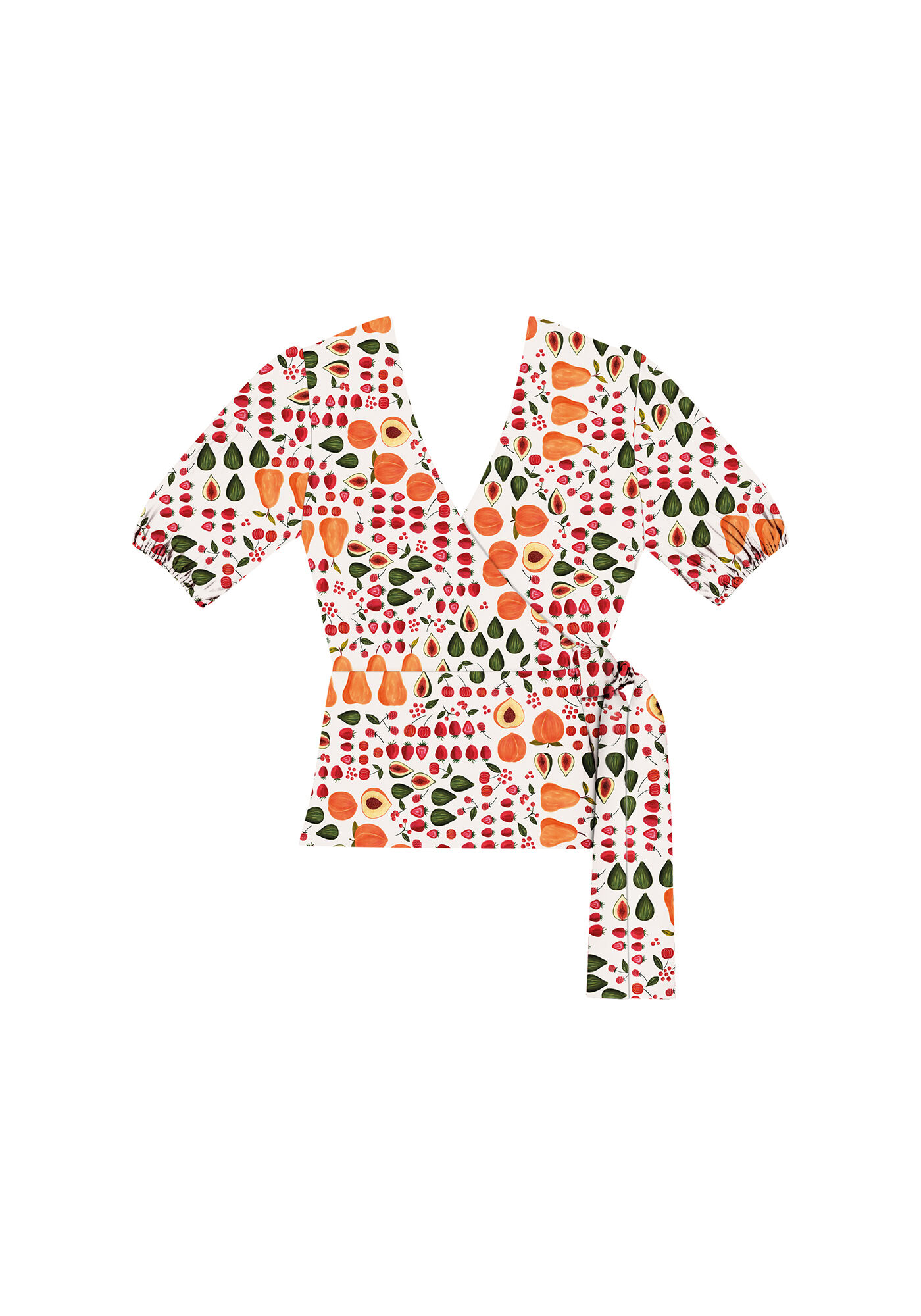 Blusa Transpassada Manga Bufante, , large.