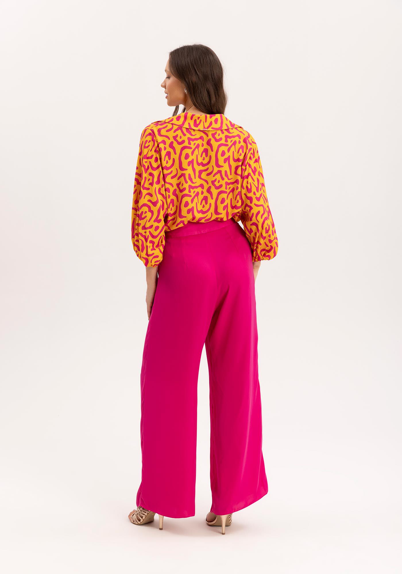 Cal&ccedil;a Reta Alfaiataria Perolada com Bolsos, , large.