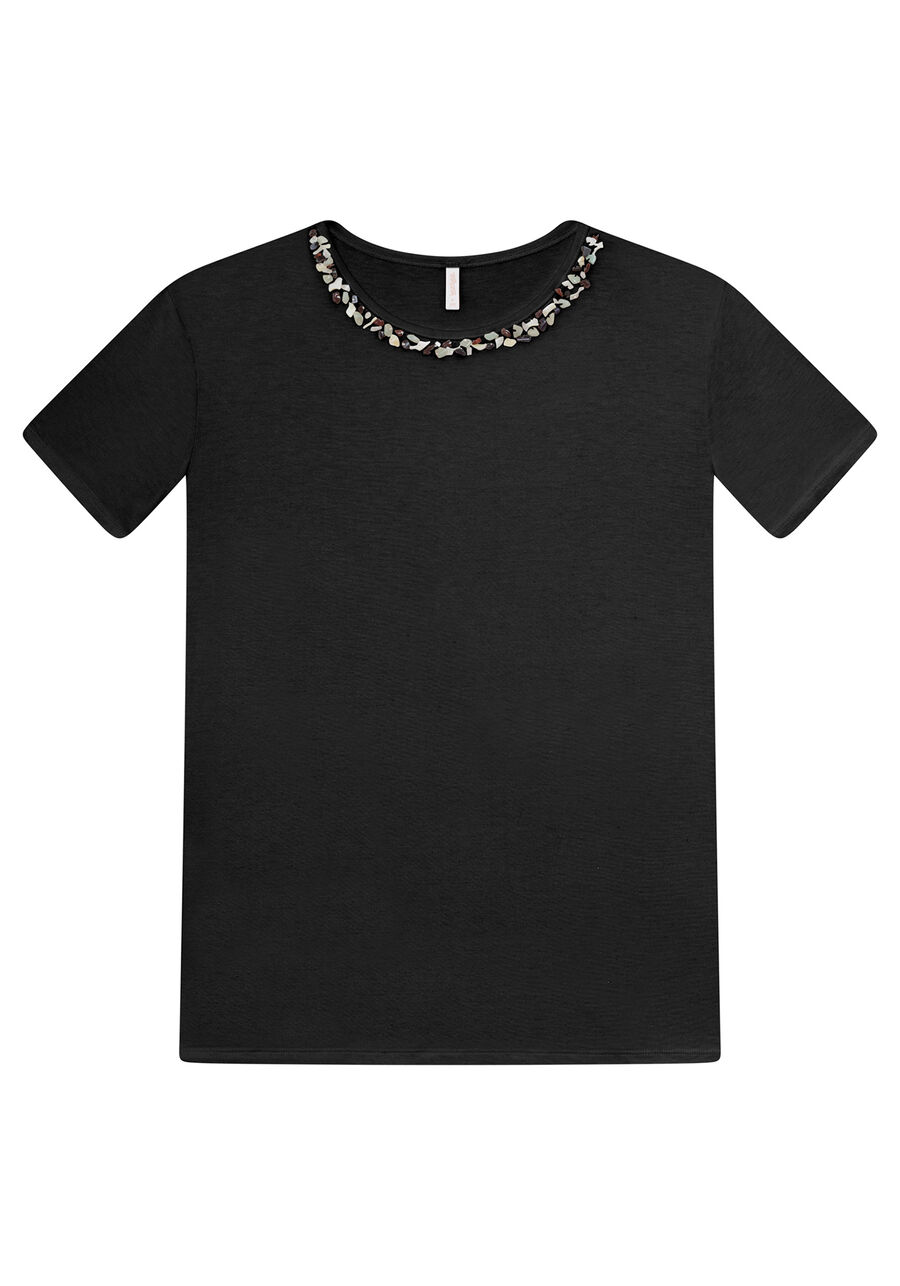 Blusa Manga Curta Bordado Decote Branco Off White, . Blusa Manga Curta Bordado Decote Branco Off White, , large.