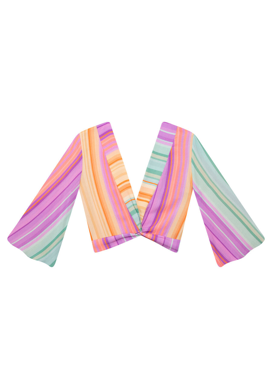 Blusa Manga 3/4 Cropped Transpasse, . Blusa Manga 3/4 Cropped Transpasse, , large.