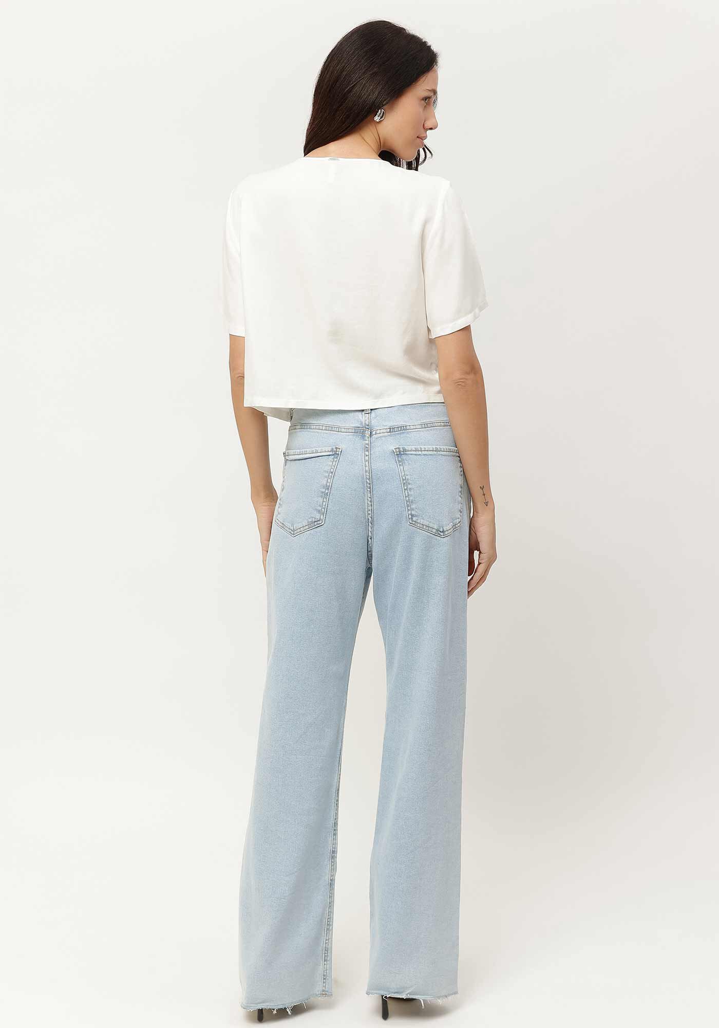 Blusa Cropped em Crepe com P&eacute;rolas, , large.