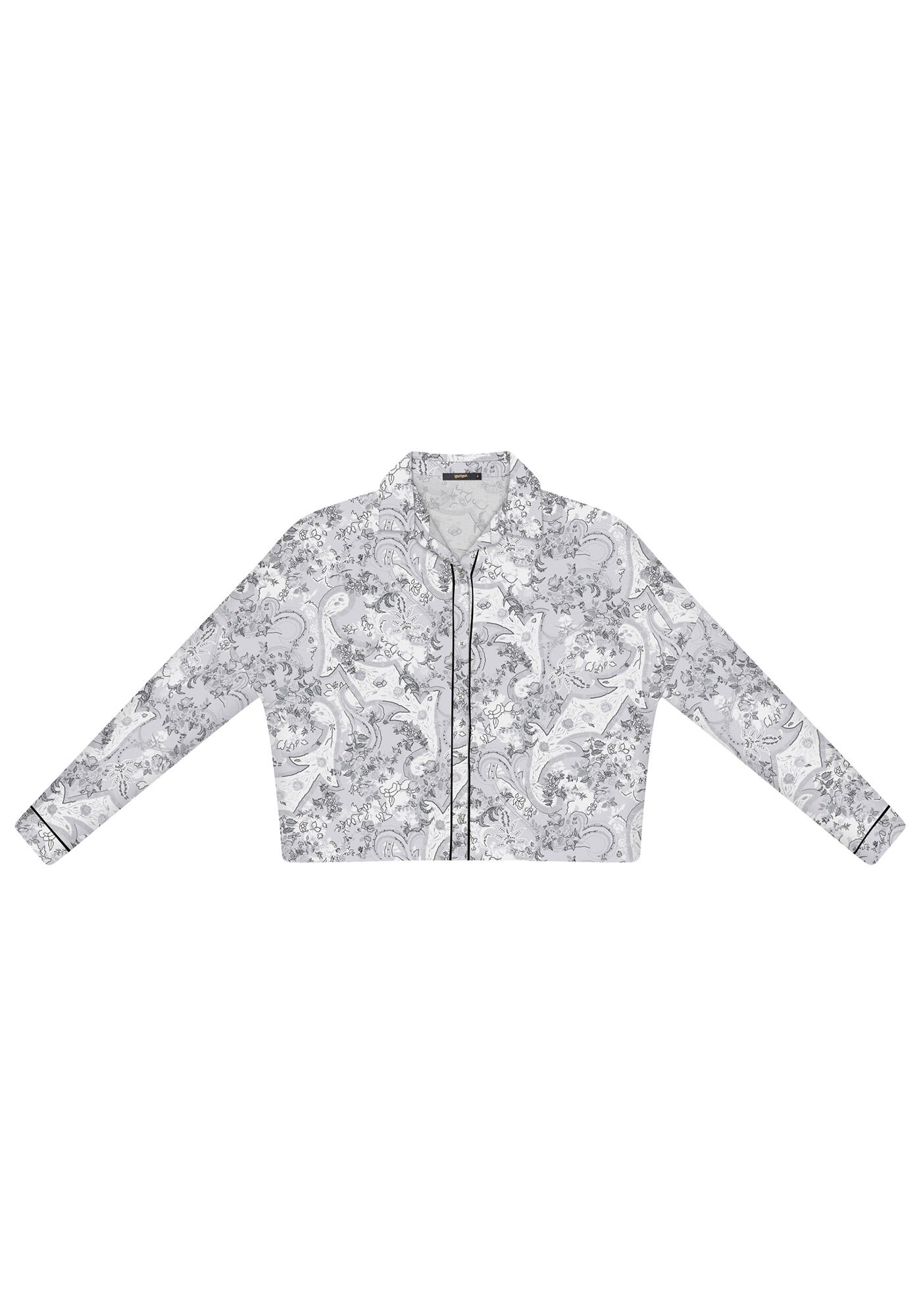 Camisa Manga Longa Cropped Tecido, , large.