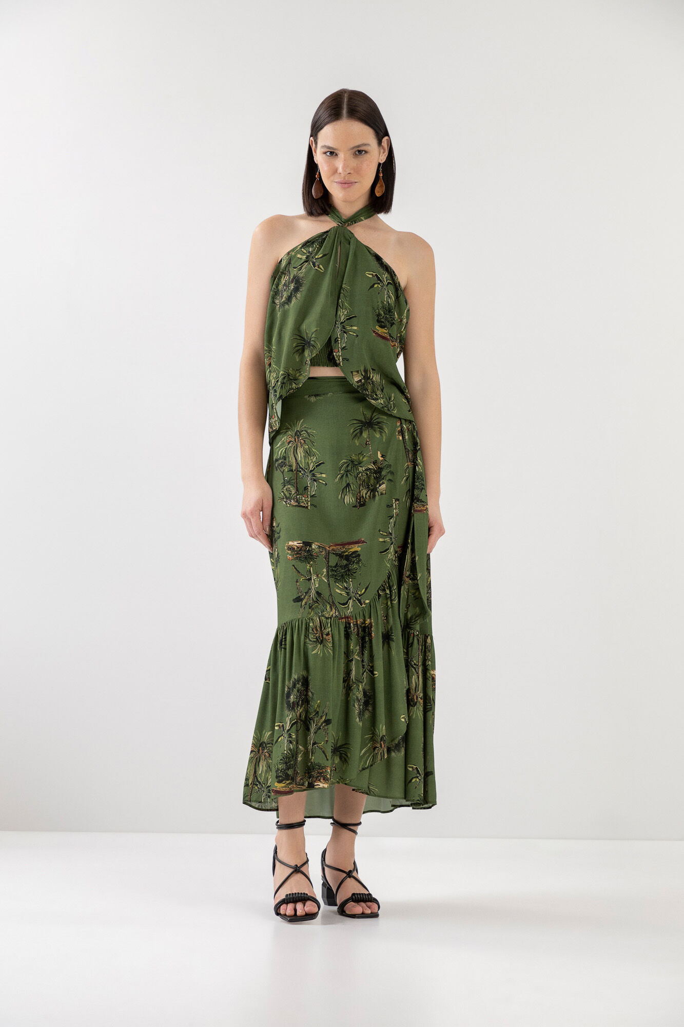 Blusa Estampada em Viscose com M&aacute;xi Mangas, , large.