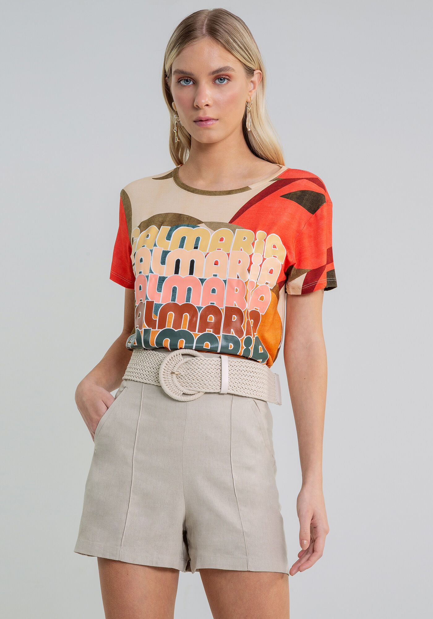 Blusa Manga Curta Estampa, , large.