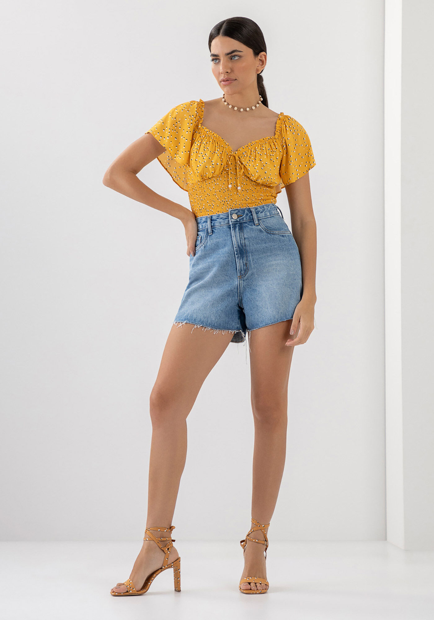 Shorts Jeans Hot Pant Super Alto, , large.