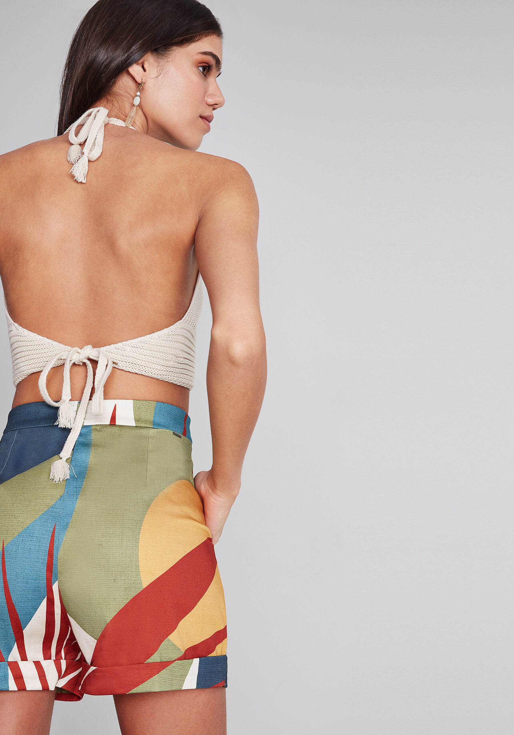 Shorts Cintura Média Estampa, . Shorts Cintura Média Estampa, , large.